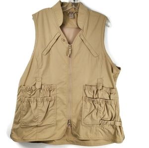 Duluth Trading Co Utility Gardening Vest XL Khaki/Tan Mesh Womens